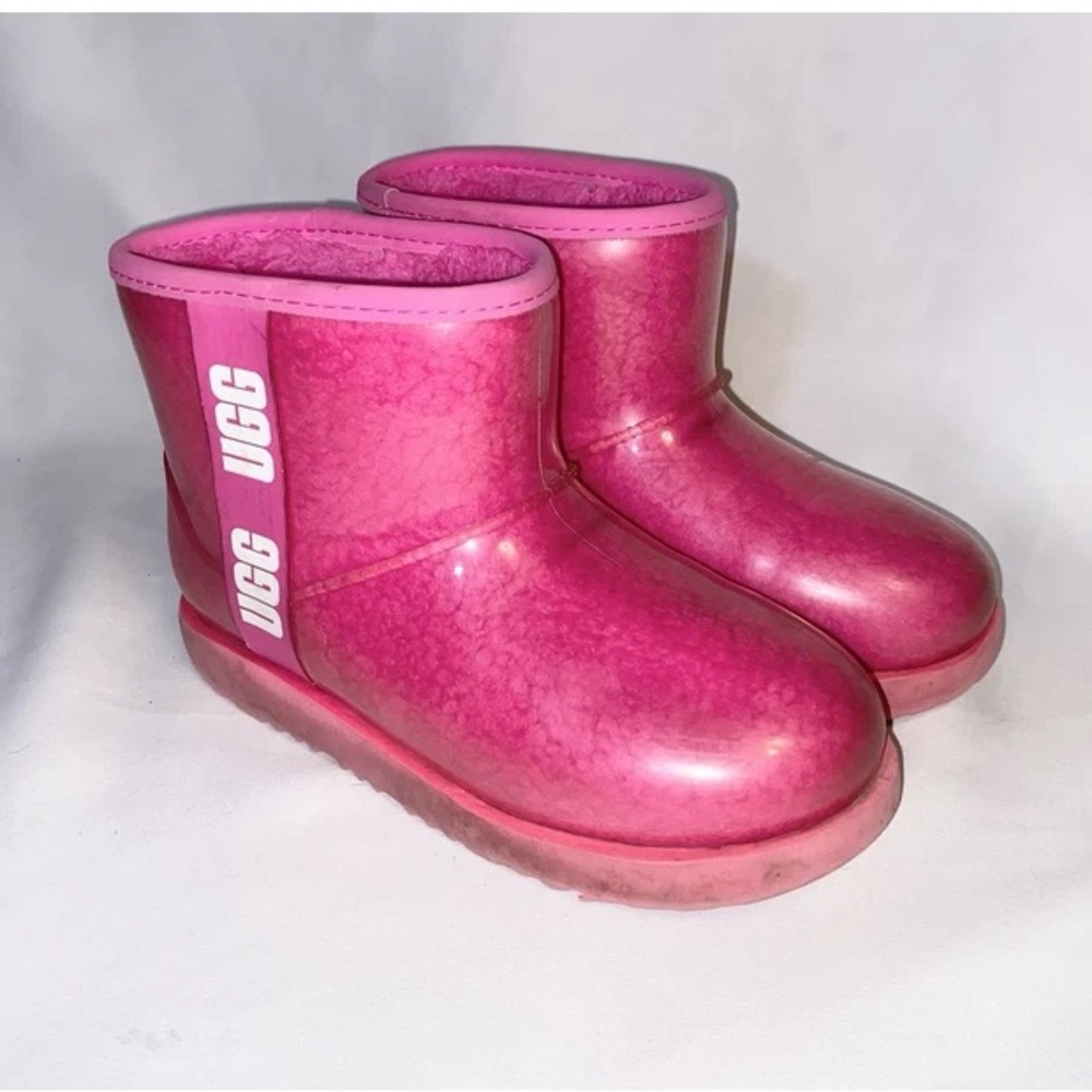 UGG CLASSIC II Glitter Rock Leopard Sachet Pink WATERPROOF ANKLE BOOT Sz‎ 3 Kids